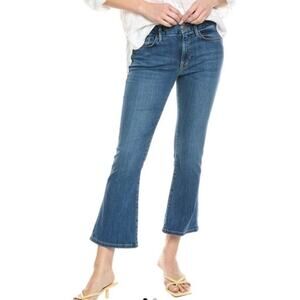 Frame Denim Sz 28  Le Crop Poe Mini Boot Jean in Poe Wash Mid Blue Ligth Flaw